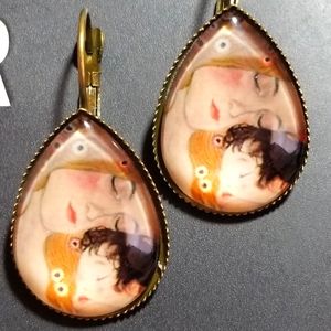 Klimt teardrop earrings